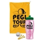 a athletic gold towel & green lid & transparent pink bottle the tourney - golf kit