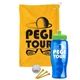a athletic gold towel & lime green lid & transparent blue bottle the tourney - golf kit
