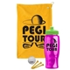 a athletic gold towel & lime green lid & transparent hot pink bottle the tourney - golf kit