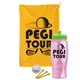 a athletic gold towel & lime green lid & transparent pink bottle the tourney - golf kit