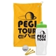 a athletic gold towel & lime green lid & white bottle the tourney - golf kit