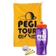 a athletic gold towel & orange lid & transparent violet bottle the tourney - golf kit