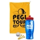 a athletic gold towel & red lid & transparent blue bottle the tourney - golf kit