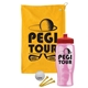 a athletic gold towel & red lid & transparent pink bottle the tourney - golf kit