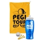 a athletic gold towel & white lid & transparent blue bottle the tourney - golf kit