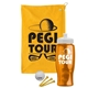 a athletic gold towel & white lid & transparent orange bottle the tourney - golf kit