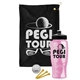 a black towel & black lid & transparent pink bottle the tourney - golf kit