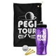 a black towel & black lid & transparent violet bottle the tourney - golf kit
