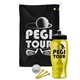 a black towel & black lid & transparent yellow bottle the tourney - golf kit