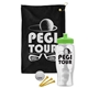 a black towel & lime green lid & clear bottle the tourney - golf kit