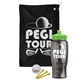 a black towel & lime green lid & transparent smoke bottle the tourney - golf kit