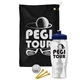a black towel & royal blue lid & clear bottle the tourney - golf kit
