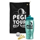 a black towel & teal lid & transparent teal bottle the tourney - golf kit