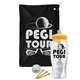a black towel & yellow lid & clear bottle the tourney - golf kit