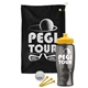 a black towel & yellow lid & transparent smoke bottle the tourney - golf kit