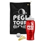 a black towel & white lid & transparent red bottle the tourney - golf kit
