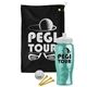 a black towel & white lid & transparent teal bottle the tourney - golf kit