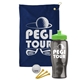 a navy blue towel & lime green lid & transparent smoke bottle the tourney - golf kit