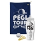 a navy blue towel & white lid & clear bottle the tourney - golf kit