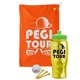 a orange towel & lime green lid & transparent yellow bottle the tourney - golf kit