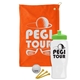 a orange towel & lime green lid & white bottle the tourney - golf kit