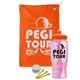 a orange towel & orange lid & transparent pink bottle the tourney - golf kit