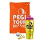 a orange towel & pink lid & transparent yellow bottle the tourney - golf kit