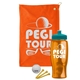 a orange towel & teal lid & transparent orange bottle the tourney - golf kit