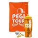 a orange towel & yellow lid & transparent orange bottle the tourney - golf kit