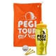 a orange towel & yellow lid & transparent yellow bottle the tourney - golf kit