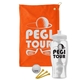 a orange towel & white lid & clear bottle the tourney - golf kit