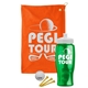 a orange towel & white lid & transparent green bottle the tourney - golf kit