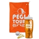 a orange towel & white lid & transparent orange bottle the tourney - golf kit
