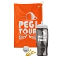 a orange towel & white lid & transparent smoke bottle the tourney - golf kit