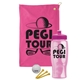 a pink towel & pink lid & transparent pink bottle the tourney - golf kit