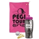 a pink towel & pink lid & transparent smoke bottle the tourney - golf kit