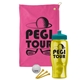 a pink towel & teal lid & transparent yellow bottle the tourney - golf kit