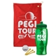 a red towel & green lid & transparent green bottle the tourney - golf kit