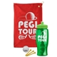 a red towel & lime green lid & transparent green bottle the tourney - golf kit