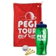 a red towel & navy blue lid & transparent green bottle the tourney - golf kit