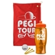 a red towel & orange lid & transparent orange bottle the tourney - golf kit