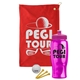 a red towel & pink lid & transparent hot pink bottle the tourney - golf kit