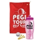 a red towel & pink lid & transparent pink bottle the tourney - golf kit