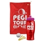 a red towel & pink lid & transparent red bottle the tourney - golf kit
