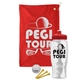 a red towel & red lid & clear bottle the tourney - golf kit