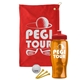 a red towel & red lid & transparent orange bottle the tourney - golf kit