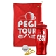 a red towel & red lid & transparent red bottle the tourney - golf kit