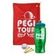 a red towel & teal lid & transparent green bottle the tourney - golf kit