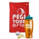 a red towel & teal lid & transparent orange bottle the tourney - golf kit