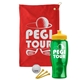 a red towel & yellow lid & transparent green bottle the tourney - golf kit